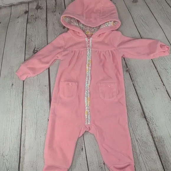Carter's 6 months baby girl 3 warm pajamas - Picture 2 of 16